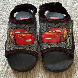 Disney Pixar Cars Lightning McQueen Kids Sandals Black Red Size 7/8